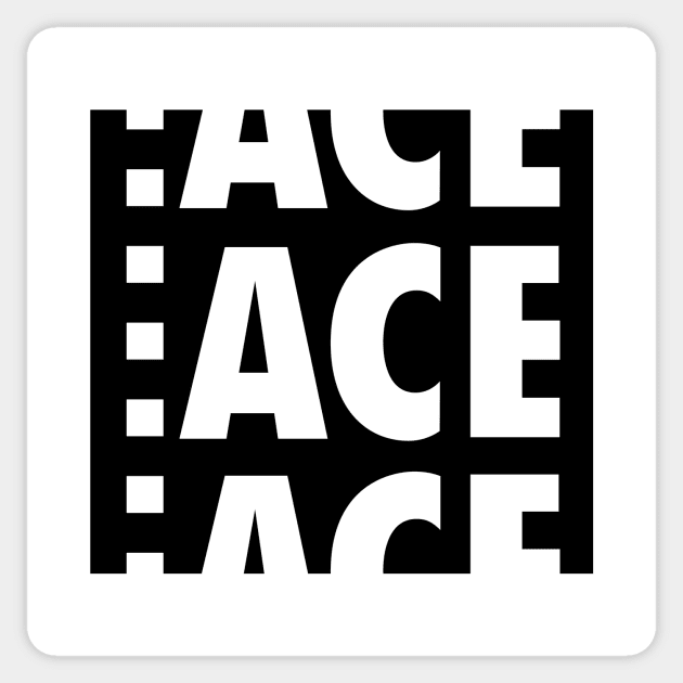 ACE Logo Classic Black (Large Print) Sticker by ACE Merch Store